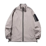 Outdoor Mens Charge Jacket Retro Loose Stand Collar Waterproof Tooling
