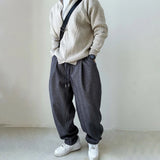 mens pants thick woolen casual pants autumn streetwear fashion personality versatile trend comfort wide leg pants mens clothing relaxed fit trousers