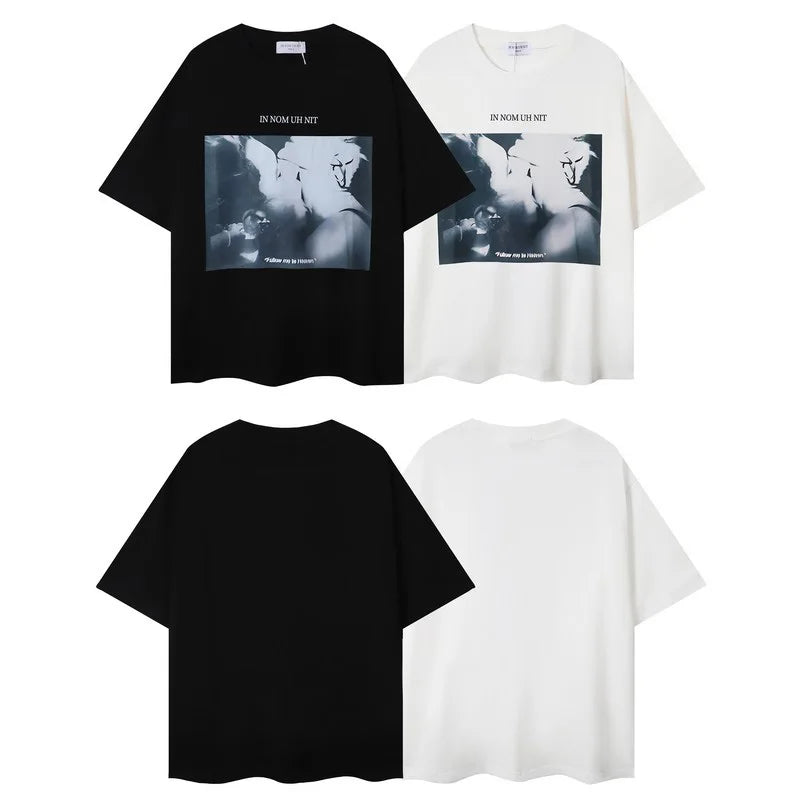 Glitchcore Fashion – High Quality Ih Nom Uh Nit T Shirt Masked Men Letter Printin – Urban Streetwear for Men & Women
