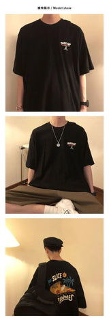 Glitchcore Crying angel – Korean Men Simple Short Sleeved T Shirt New American Retro C