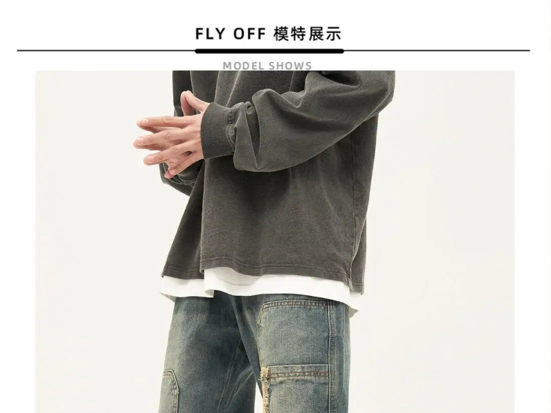 american high street trendy men and women trendy personalized straight tube washed jeans couple loose retro casual pants y2k unique jeans style 15