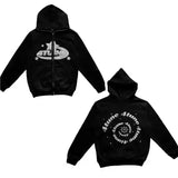 Y2K Autumn Winter Female Hoodie Letter Long Sleeve Sweatshirts Gothic