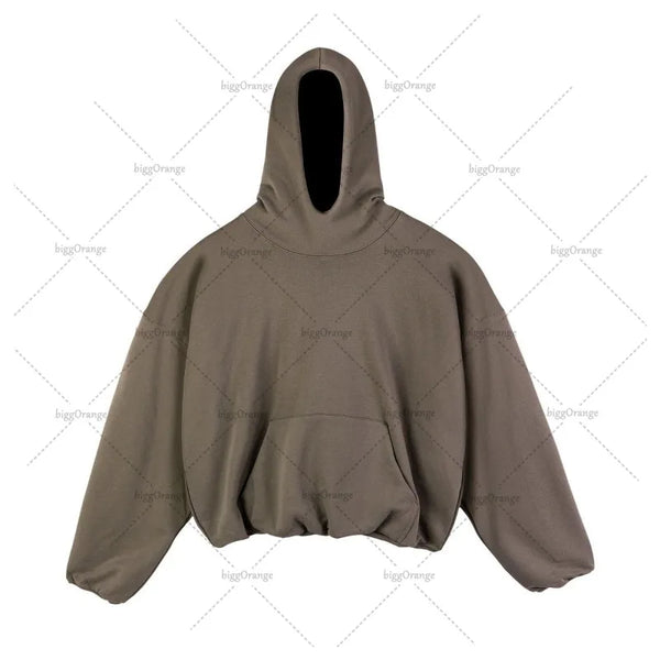 Trendy Brand Streetwear Harajuku Colorful Solid Color Casual Oversized Sweatshirt Men Hip-hop Loose