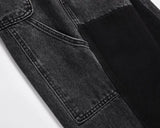 retro washed denim mens jeans pants fashion graffiti patchwork loose biker black jeans streetwear hip hop casual straight pants unique jeans style 5262