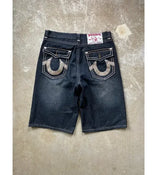 2024 new fashion comfortable versatile Gothic punk cross graphic print design casual denim short for men casual jorts shorts y2k