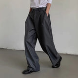 mens straight tube ice silk pants casual slacks youth thin wide leg pants business summer pants soft vintage trousers unique default style 994