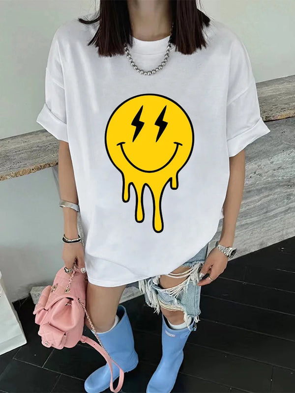 y2k urban street shirt with comic fire graphics and vapor edges