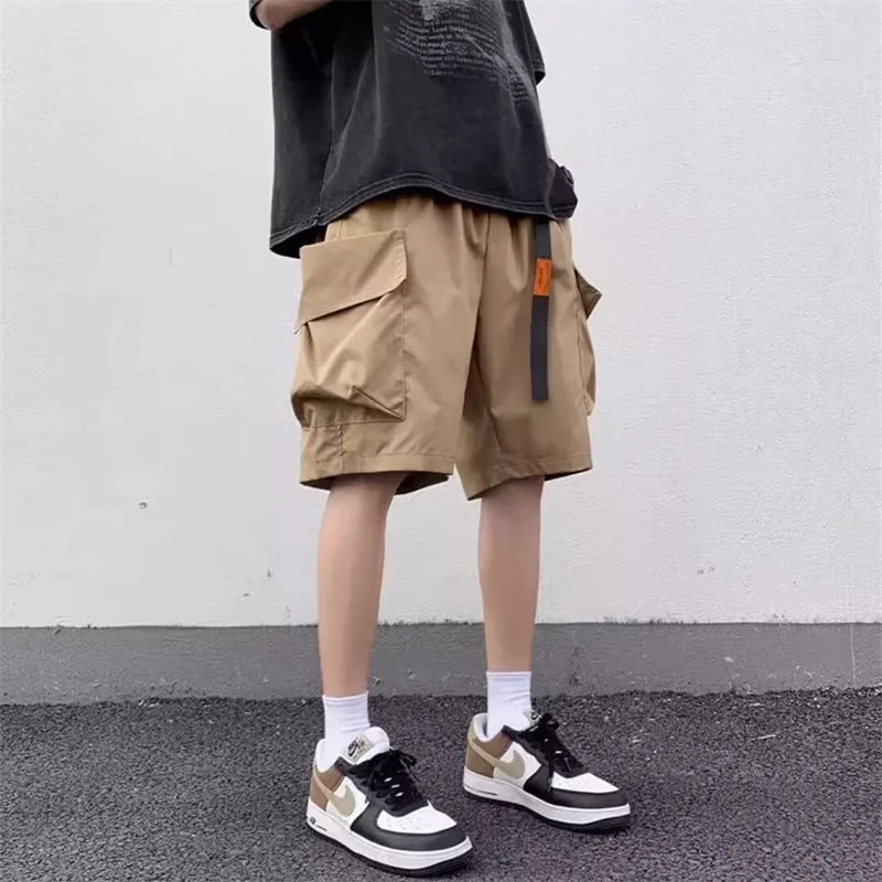 american functional cargo shorts for men 2024 summer multi pockets baggy gym short pants y2k streetwear bermuda shorts hombre combat utility trousers