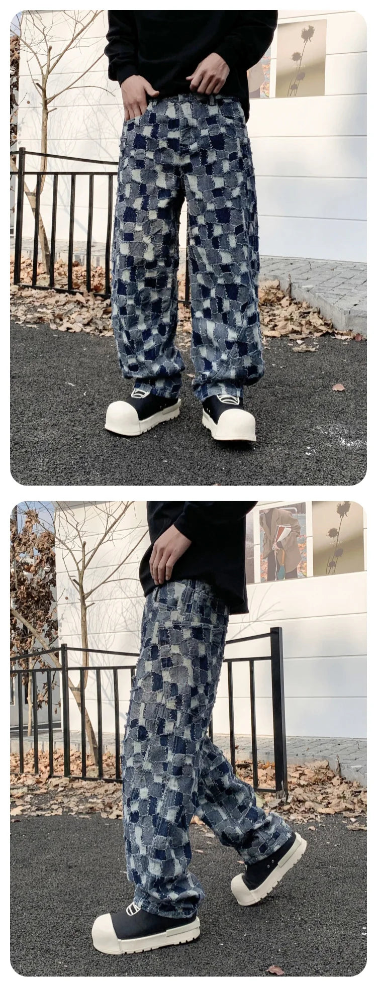 men distressed washed denim streetwear brand hip hop loose casual motorcycle cargo jeans pant cityboy y2k trousers unique cargo style 2448