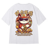Harajuku Crying character – Good Fortune Befell Print Oversized T Shirt For Men Anime Ca