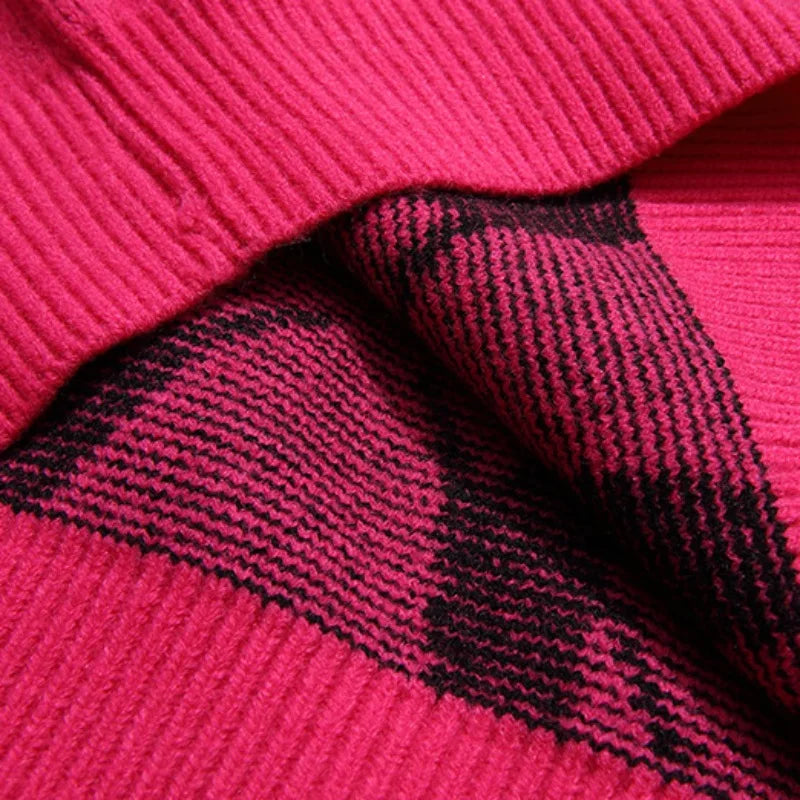 fashion knitted sweater unisex harajuku anime pattern sweaters casual pink color pullover streetwear sweaters jumpers knitwear urban wear with bold artwork, streetwear fashion hoodie, Y2K vintage urban hoodie