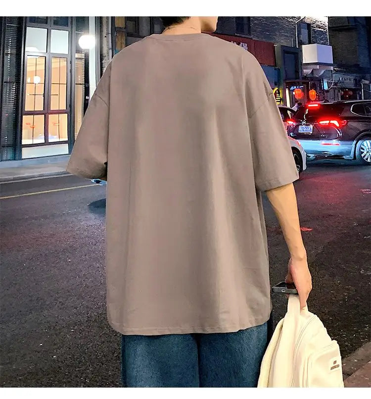 Glitchcore Anime panel – Korean Trendy Letter Printed Short Sleeved T Shirt For Men I