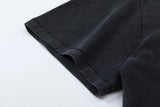 Vintage Retro Washed Distressed High-Street Printing T-Shirt Tops