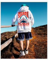 New In Anime Shark Graphic Printed Hooded Sweatshirts Men Hip Hop Fash