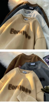 Autumn Goth Letter Printed Crewneck Sweatshirt For Men Y2K Streetwear