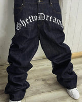 harajuku retro jeans skull print loose slouchy jeans men women y2k pants gothic skateboard pants streetwear hip hop jeans unique jeans style 3162
