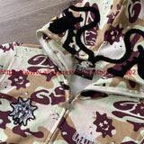 Towel Embroidered Cartoon Camouflage Glo Gang The Glory Full Zip Hoodi