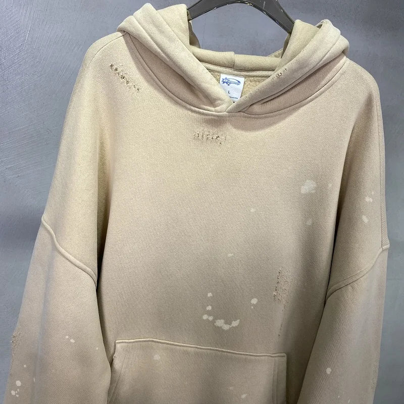 skatercore chrome print featuring street wear speckled ink rubbed hooded hoodies fashion sense distressed winter coat mens and womens baggy washing clothes
