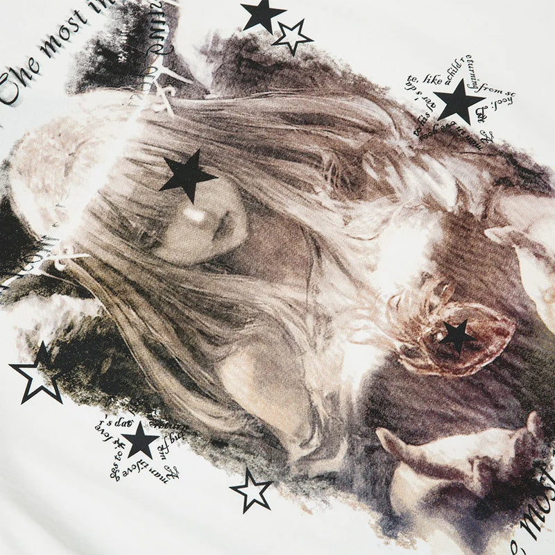 Vaporwave Crying angel – 2023 Streetwear Harajuku Men T Shirt Girl Letter Graphic Tsh