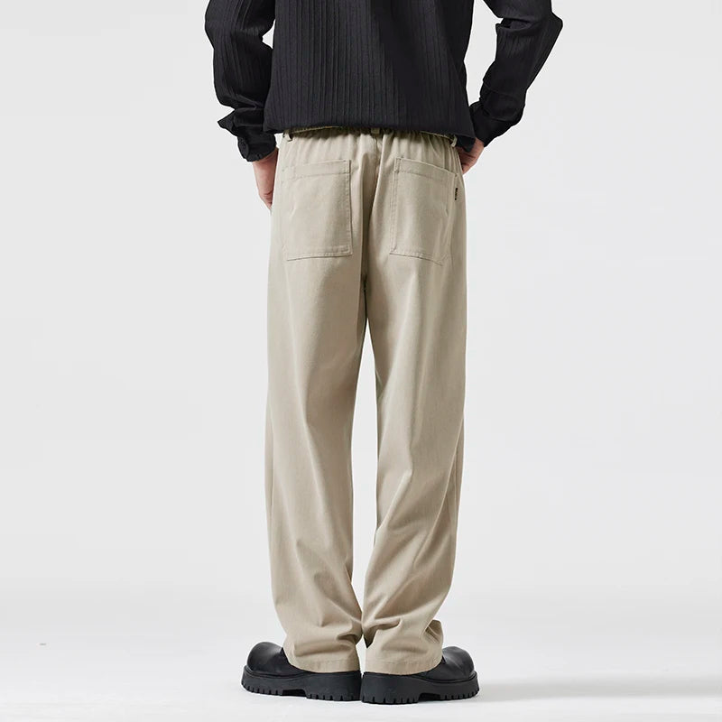 simple casual pants mens spring autumn loose fashion straight wide leg plus size pants cityboy streetwear trousers minimalist street pants