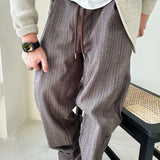 mens pants thick woolen casual pants autumn streetwear fashion personality versatile trend comfort wide leg pants mens clothing unique default style 181