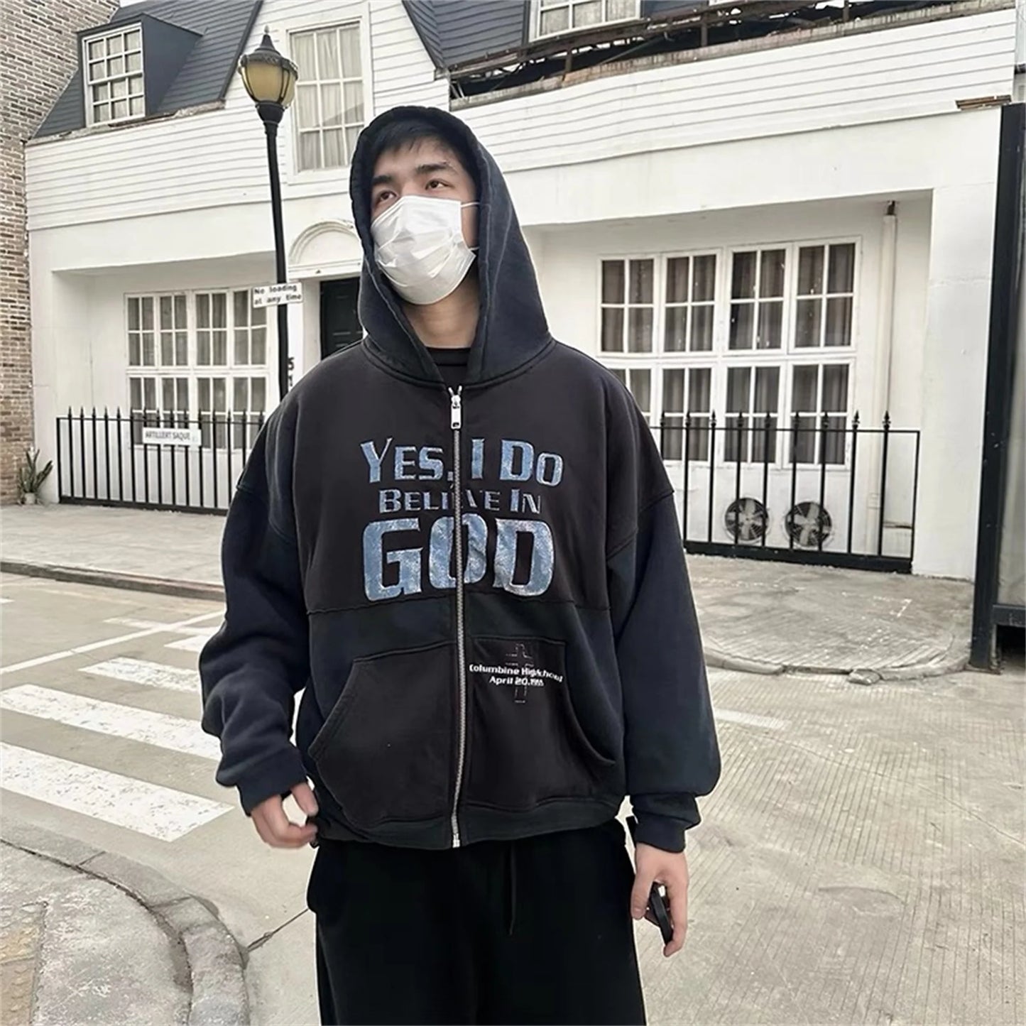 New Arrival ERD Brand Fashion High-Street Letter Print Velvet Short Width zipper Cotton Hoodie Sweatshirt