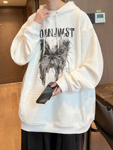 New Gothic Butterfly Printed Hooded Sweatshirt For Men Y2K Harajuku Fa