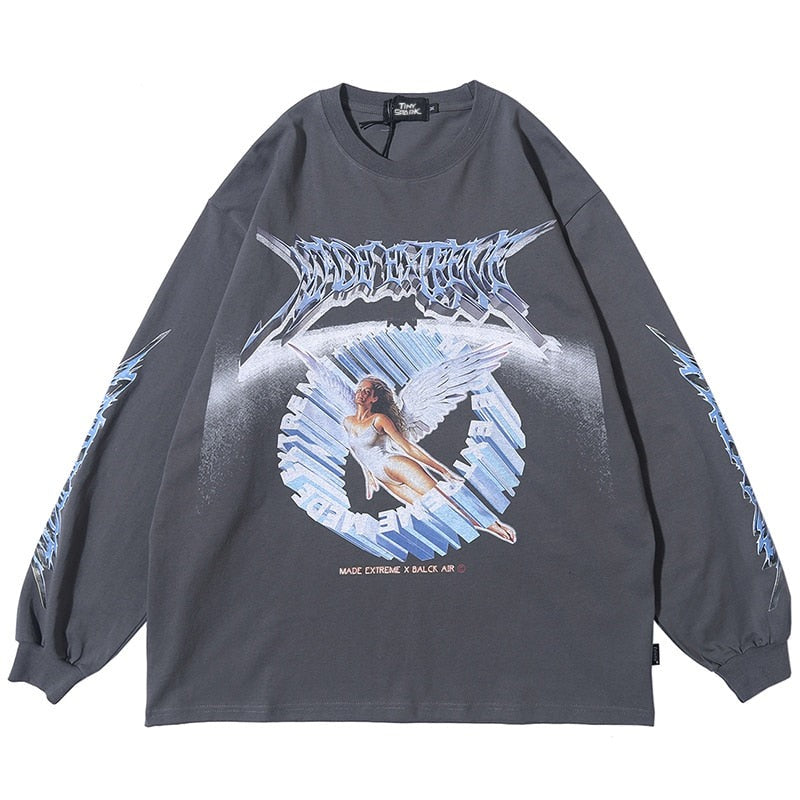 "Angel Grade" Unisex Graphic Streetwear Men Women Sweatshirt Daulet Apparel