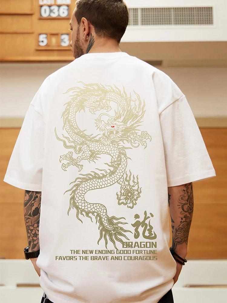 Gothic Vintage anime – 2024 New Goth Dragon Graphic Men T Shirt Y2K Streetwear Over