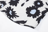 Summer 24SS Vintage Retro Black Flower Direct Print High-Street Casual Beach Style Quality Cold Short Sleeve Shirt