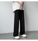 summer pleated pants men fashion oversized ice silk pants men japanese streetwear hip hop loose straight pants mens trousers unique default style 1245