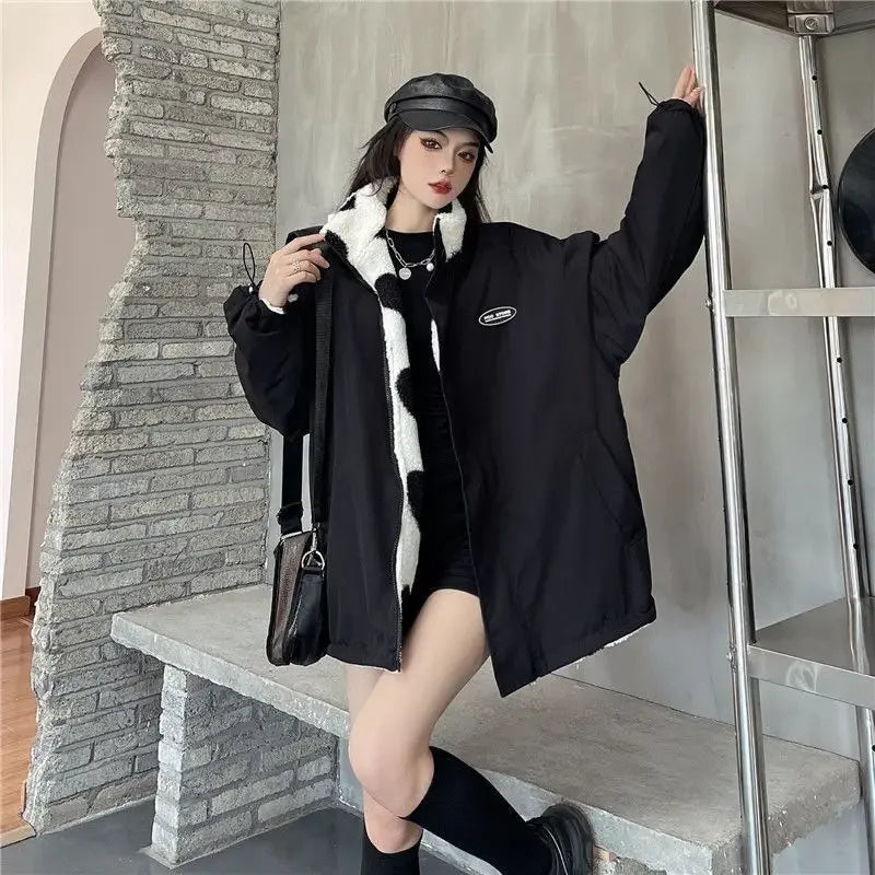 Leather Panel Streetwear Jacket Daily Fit Staple