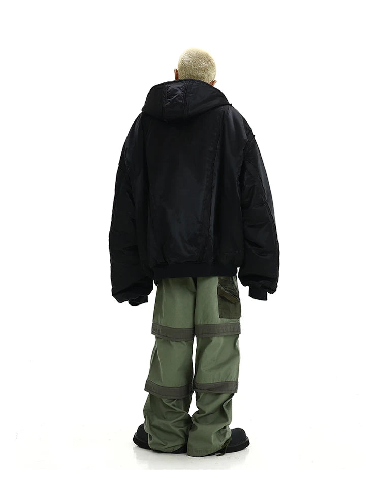 Men Oversize Jacket Winter Parkas Streetwear Thicken Warm Hooded Cotton Padded Bomber Jackets Hip Hop Fashion Casual Loose Coats