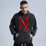 anime tribal flames featuring rainbowtouches washed hoodies men fashion high street red graphic vintage hip hop women hoodie street unisex superior quality