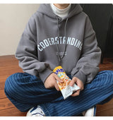 Autumn Mens Letter Design Printed Pullovers Hoodies Y2K Vintage Street