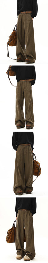 american style vintage wide leg cargo pants mens baggy fashion high street overalls coffee streetwear male mopping trousers unique cargo style 1102