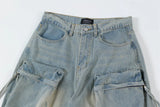 vintage multi pocket baggy jeans mens harajuku cargo denim pants retro hip hop straight loose jean pants men clothing unique cargo style 1080