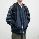 retro baseball bomber, daily drip outerwear, casual outfit