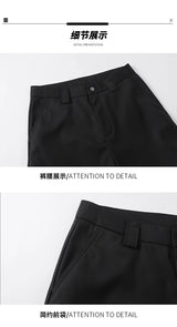 extended length edition wrinkle fashion men streetwear fashion hip hop vibe loose casual straight black suit pant trousers unique default style 1927