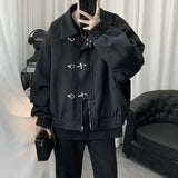 bold graphic coat, high-street look, for men, fall streetwear outfit, oversized style, layered fashion, modern aesthetic, graphic detail