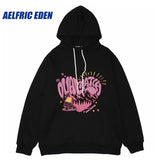 Men Hoodie Streetwear Sweatshirt Hip Hop Heart Letter Print Pullover 2