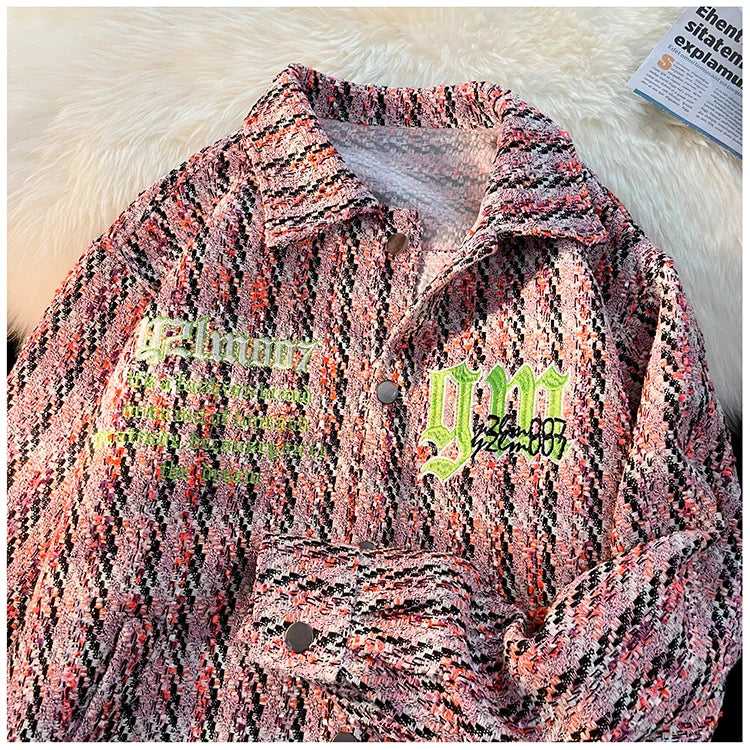 a70ac6 american-retro-plaid-jacket-korean-trend-couple-jackets-embroidery-design-unisex-outerwear-loose-plus-size-mens-coat everyday design print streetwear - style oversized hop wear urban fashion unisex material hip graphic style image essential premium quality high fit casual streetwear design ID a9b57