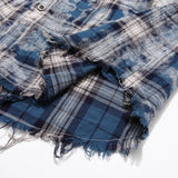 Trapwear Broken heart – Vintage Plaid Shirt 2024 Tie Dyed Tassel T Shirt Long Sleeve