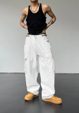 mens hip hop pants retro cargo pant streetwear side big pockets zipper harajuku joggers new casual loose straight baggy trousers unique joggers style 227