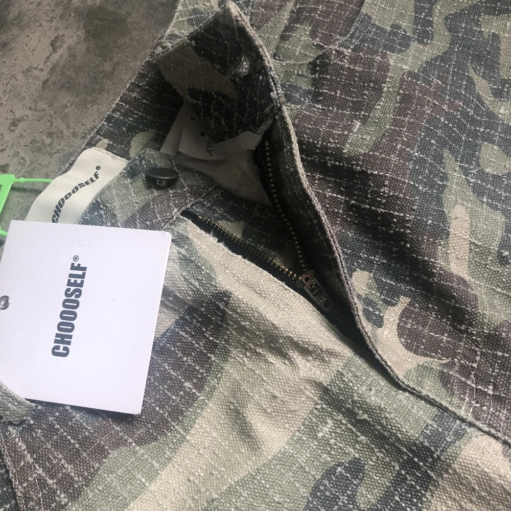 frog drift fashion american style streetwear camouflage cargo pants vintage clothing loose cotton trousers for men unisex multi-pocket cargos
