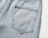 side striped washed ripped blue jeans for men and women streetwear baggy casual denim trousers straight light blue cargo pants combat utility trousers