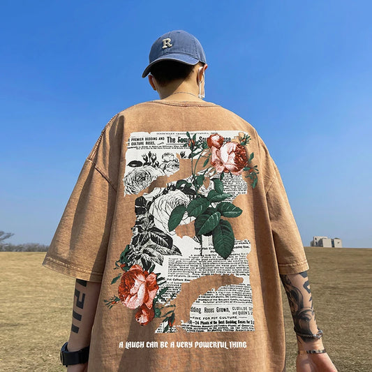 Y2k Vintage Anime – Rose Will Bloom All The Time Goth Letter Design Printed