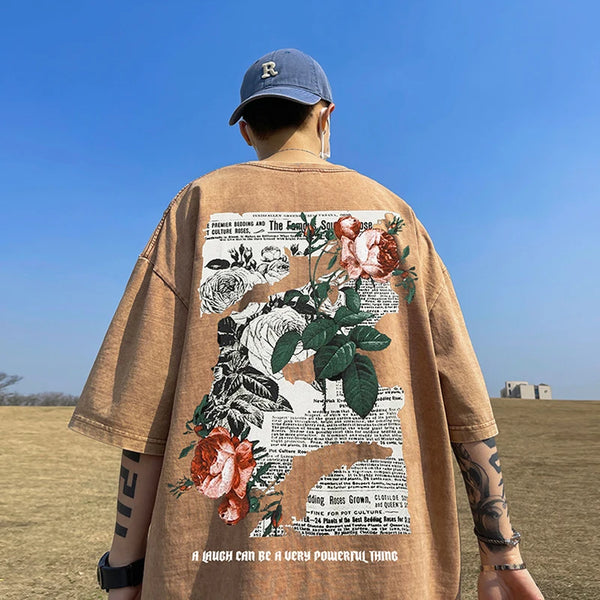 Y2k Vintage Anime – Rose Will Bloom All The Time Goth Letter Design Printed