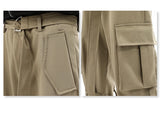fashion cargo pants adjustable belts waist with side pockets joggers streetwear pant unisex casual loose straight baggy trousers unique joggers style 369