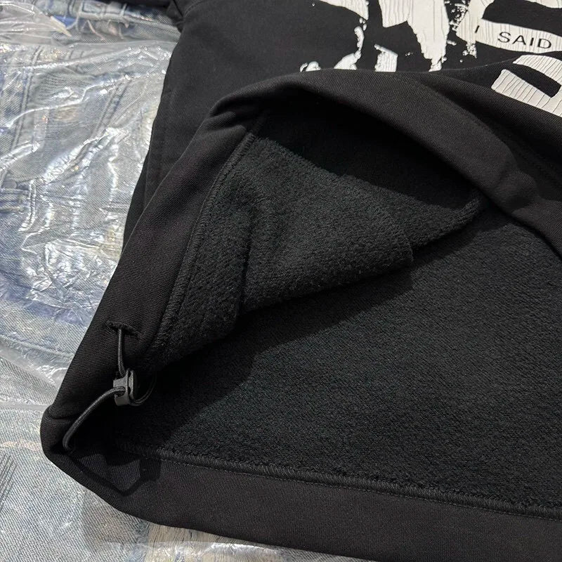 Hardcore skater hoodie with classic flame Thrasher aesthetic